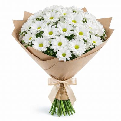 Букет белых хризантем «Снежный»