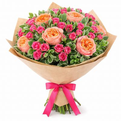 Праздничный букет «Коралловый вихрь»