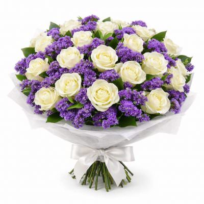 Классический букет свежих цветов «Полярное сияние»