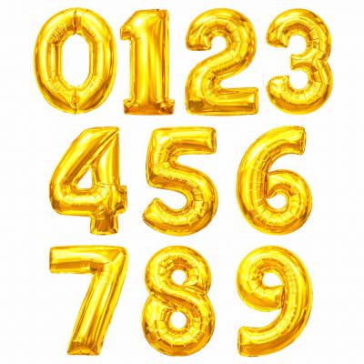 Гелиевые шары «Цифры желтые»