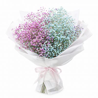 Букет с гипсофилами «Рассвет надежды»