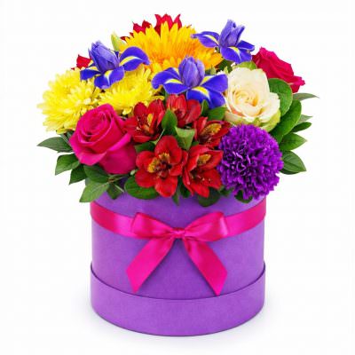 Шикарный букет в коробке «Фиеста»