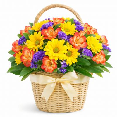 Композиция из свежих цветов «Яркий восход»