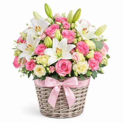 Корзина с красивыми цветами «Элегантность»