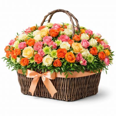 Красивая композиция из натуральных цветов «Ассоль»