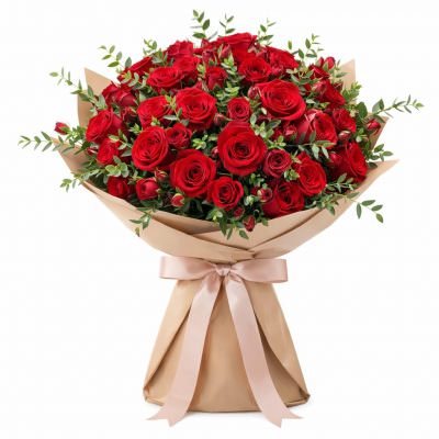 Букет из красных роз Кении «Красное сияние»