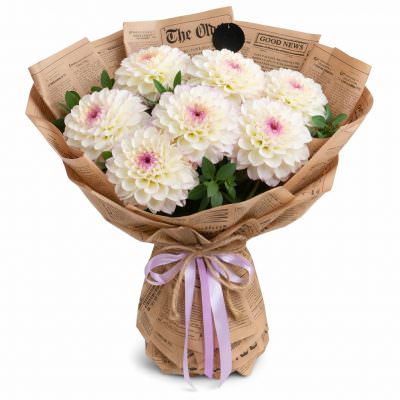 Букет белых георгин «Белоснежный сон»