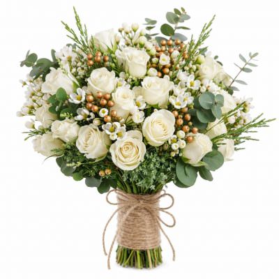 Букет из белых роз «Снежное утро»
