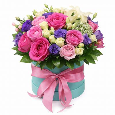 Букет в шляпной коробке «Серенада»