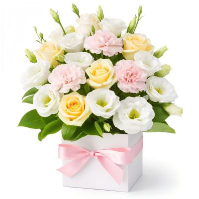 Букет в коробке «Светлый шарм»