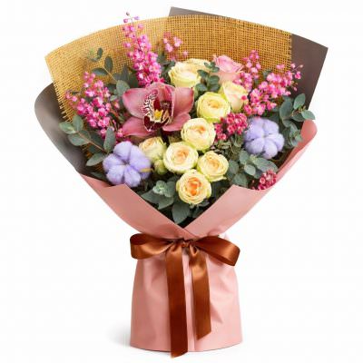 Премиальный букет из цветов «Розовая гармония»