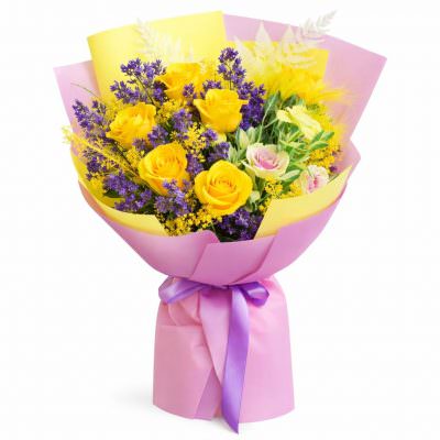 Букет из свежих цветов «Солнечный поцелуй»