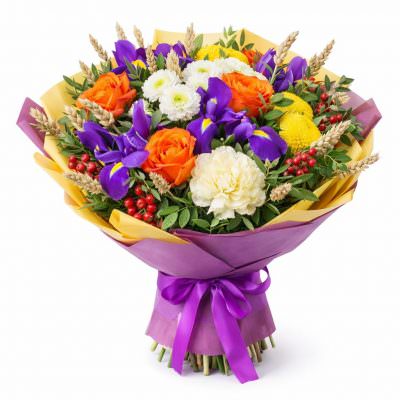 Классический букет из цветов «Огненный закат»