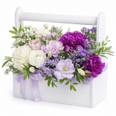 Ящик с цветами «Сиреневый шарм»