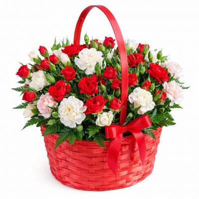 Корзина из живых цветов «Радостный момент»