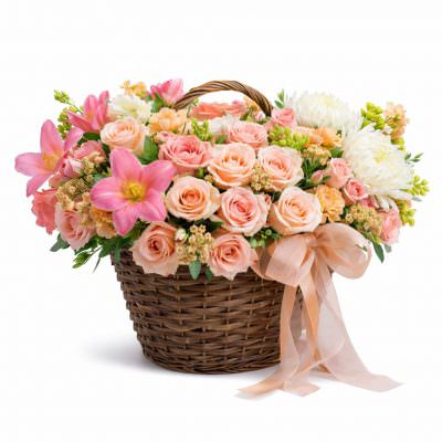 Красивая композиция живых цветов «Весенняя гармония»