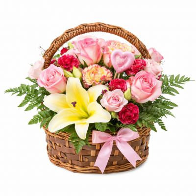 Композиция из цветов в корзинке «Весеннее утро»