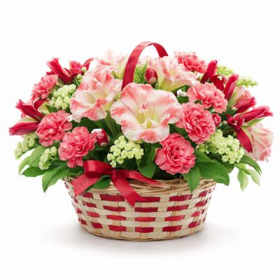 Корзинка цветочная «Розовое облако»