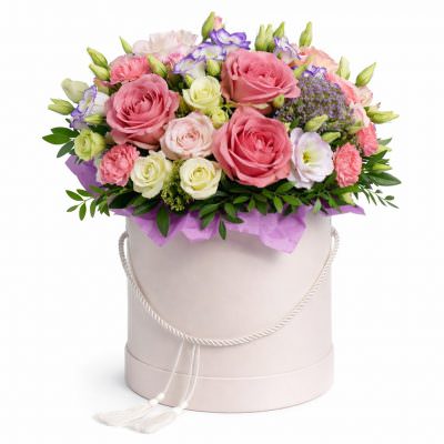 Шляпная коробка с цветами «Роскошный вечер»